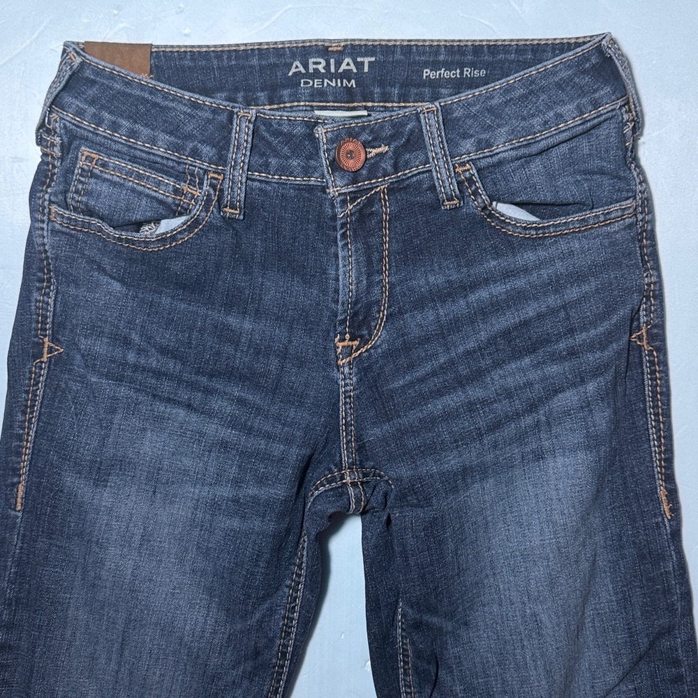 ARIAT Jeans Women's 28 S Blue Trouser Perfect Rise Maggie Wide Leg Denim Western - Picture 9 of 15